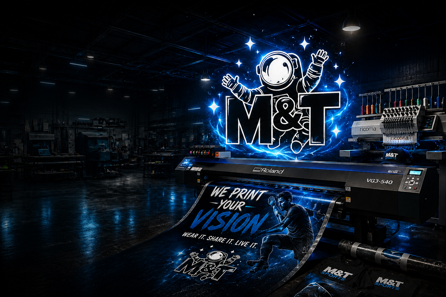 M&T Sports professional printing, embroidery and commercial branding