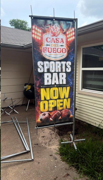 Casa del Fuego advertising structure before installation